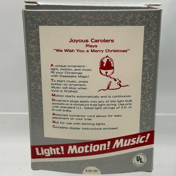 Joyous Carolers Ornament We Wish You A Merry Christmas Light Motion Music - Picture 7 of 8